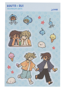 Kouta & Rui Aquarium Date Sticker Sheet
