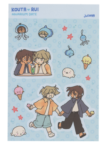 Kouta & Rui Aquarium Date Sticker Sheet