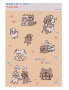 Kouta & Rui Plush Cat Sticker Sheet